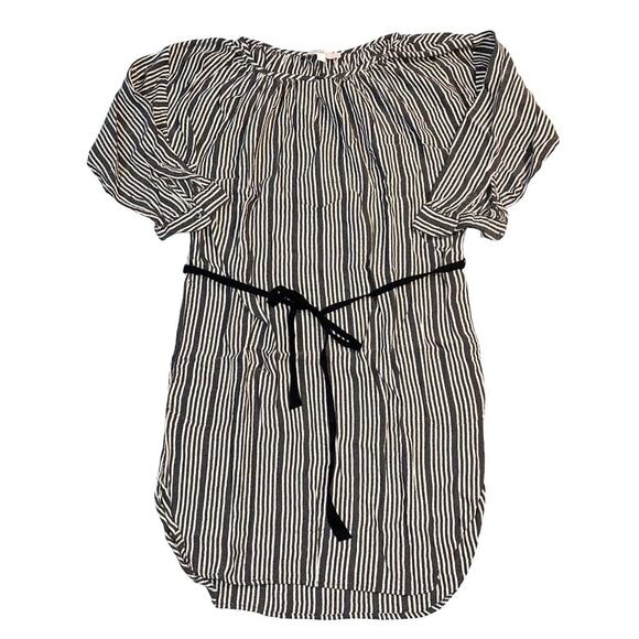 LOFT Dresses & Skirts - Ann Taylor LOFT Womens Tunic Dress Striped Belted Short Sleeves Pullover XS